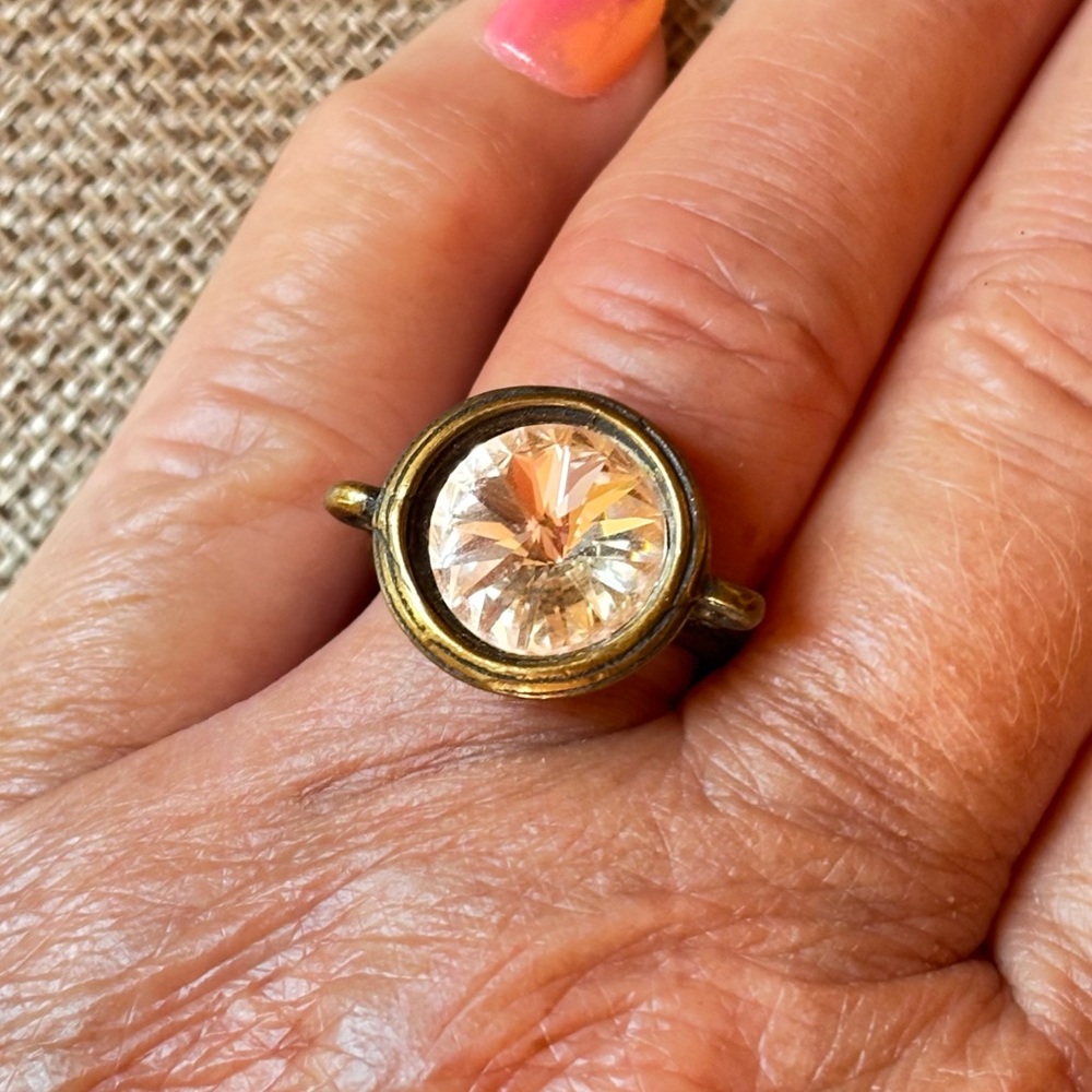 Sabika Inspired Antique Bronze Swarovski Crystal Ring - NWT - OSFA